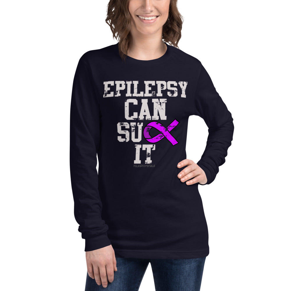 Epilepsy Can Suck It | Purple Day | Unisex Long Sleeve Tee